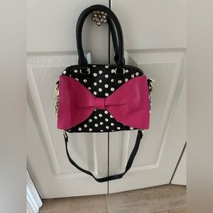 Polka Dot Handbag with Pink Bow